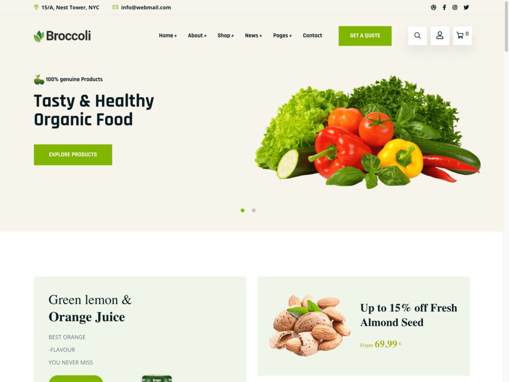 Organic Food Shop Web Template - Fresh Site Design Demo
