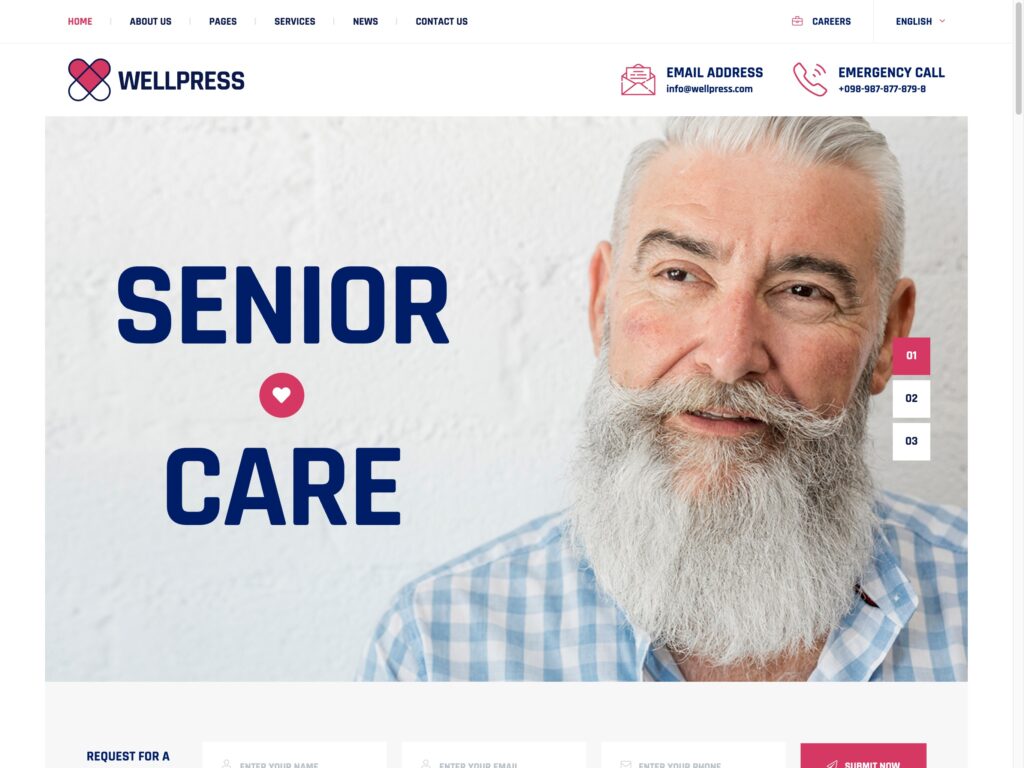 Senior Care Services Web Template - Compassionate Site Demo
